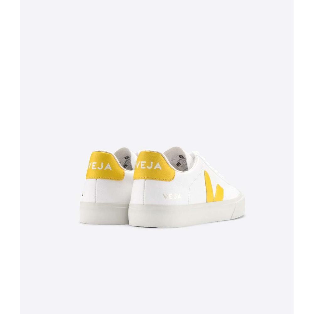 Men's Veja CAMPO CHROMEFREE Low Tops Sneakers White/Yellow | ZA 298QMA